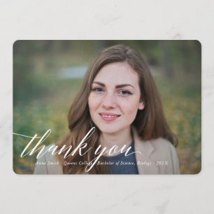 Simple Calligraphy Abschluss Foto Vielen Dank Dankeskarte