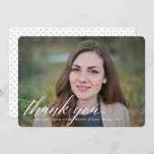 Simple Calligraphy Abschluss Foto Vielen Dank Dankeskarte (Vorne/Hinten)