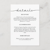 Simple Calligraphy Black & White Photo Wedding Begleitkarte (Vorderseite)