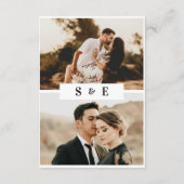 Simple Calligraphy Black & White Photo Wedding Begleitkarte (Rückseite)