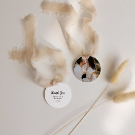 Simple Calligraphy Foto Wedding Vielen Dank Geschenkanhänger