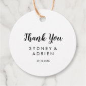 Simple Calligraphy Foto Wedding Vielen Dank Geschenkanhänger (Vorderseite)