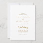Simple Calligraphy|Gold Foto Informelle Hochzeit Einladung (Vorderseite)