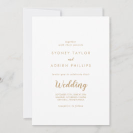 Simple Calligraphy|Gold Foto Informelle Hochzeit Einladung
