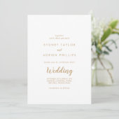 Simple Calligraphy|Gold Foto Informelle Hochzeit Einladung (Stehend Vorderseite)