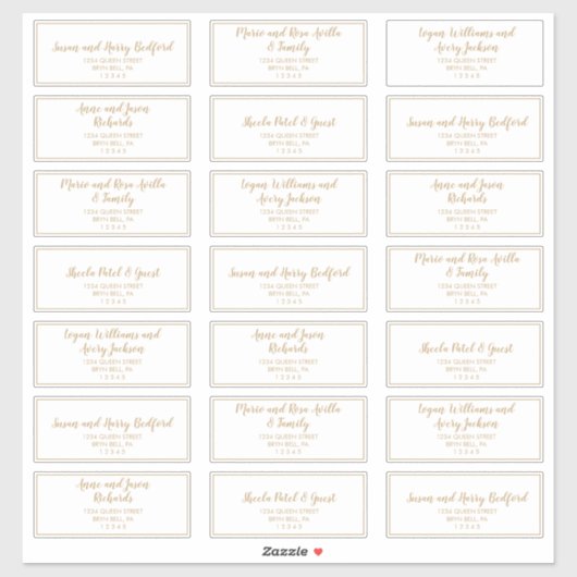 Simple Calligraphy|Gold Guest Address Labels (Blatt)