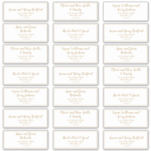 Simple Calligraphy Gold Guest Address Labels