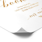 Simple Calligraphy Gold Wedding Guest Book Sign Poster (Ecke)