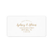 Simple Calligraphy|Gold Wedding RSVP Address Label Adressaufkleber (Vorne)