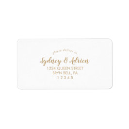 Simple Calligraphy|Gold Wedding RSVP Address Label Adressaufkleber