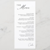 Simple Calligraphy Menu Menükarte (Vorderseite)