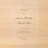 Simple Calligraphy Minimalist Wedding Acryleinladungen (Vorderseite)