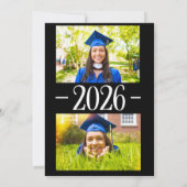 Simple Calligraphy Photo Graduation Annoucement Einladung (Rückseite)