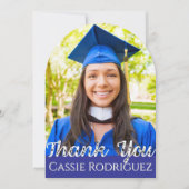 Simple Calligraphy Photo Graduation Thank You Einladung (Vorderseite)