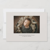 Simple Calligraphy Script Hello Foto Baby Birth Ankündigung (Rückseite)