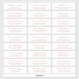 Simple Calligraphy Terracotta Wedding Guest Aufkleber