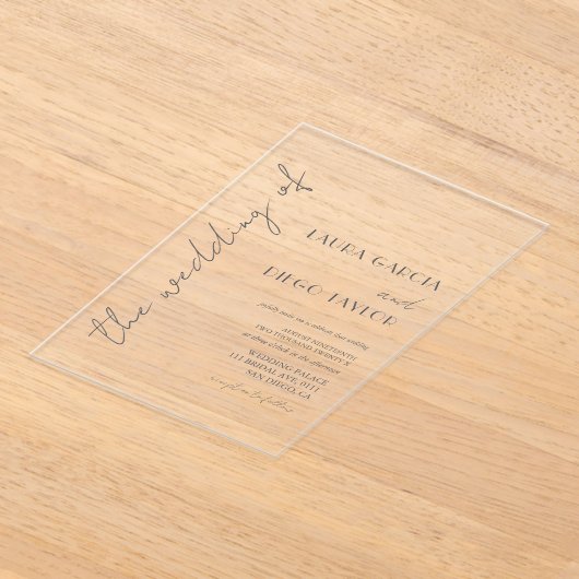 Simple Calligraphy Wedding Acryleinladungen (Ablage )