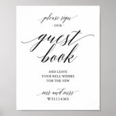 Simple Calligraphy Wedding Guest Book Sign Poster (Vorne)