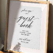Simple Calligraphy Wedding Guest Book Sign Poster