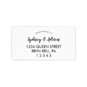 Simple Calligraphy Wedding Rsvp Address Label Adressaufkleber (Vorne)