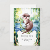 Simple Calm Otter Birthday Dankeskarte (Vorne/Hinten)