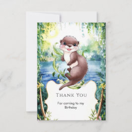 Simple Calm Otter Birthday Dankeskarte