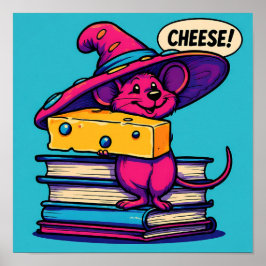 Simple Cartoon Coloring Page: Mirthful Mouse Poster