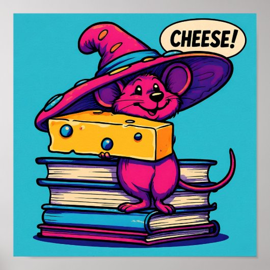 Simple Cartoon Coloring Page: Mirthful Mouse Poster (Vorne)