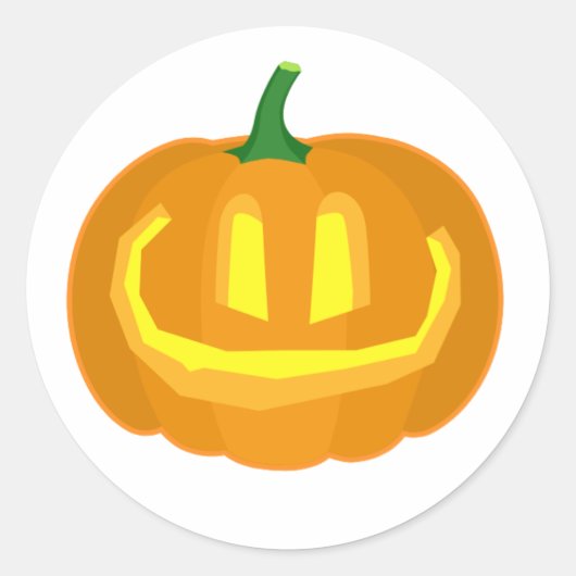 Simple Carved Pumpkin Runder Aufkleber (Vorderseite)