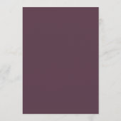 Simple Cassis Lila Wedding Menu Klassisch Gerahmt Menükarte (Rückseite)