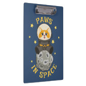 Simple Cat in space Astronaut Cosmic animal Moon Klemmbrett (Rechts)