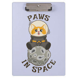 Simple Cat in space Astronaut Cosmic animal Moon Klemmbrett