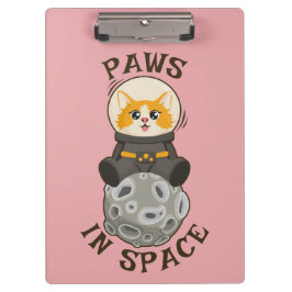 Simple Cat in space Astronaut Cosmic animal Moon Klemmbrett