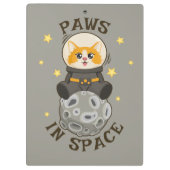 Simple Cat in space Astronaut Cosmic animal Moon Klemmbrett (Rückseite)