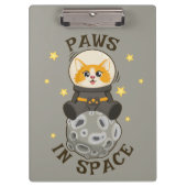 Simple Cat in space Astronaut Cosmic animal Moon Klemmbrett (Vorderseite)