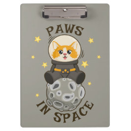 Simple Cat in space Astronaut Cosmic animal Moon Klemmbrett