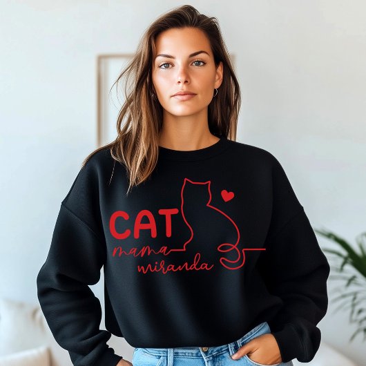 Simple Cat Mom and Cat Paw Mothers Day Sweatshirt