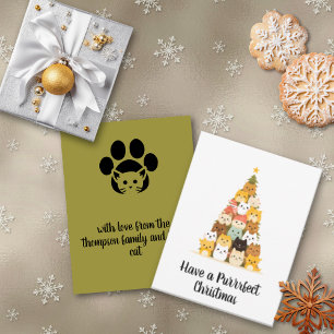Simple Cat Tree Christmas Card Feiertagskarte