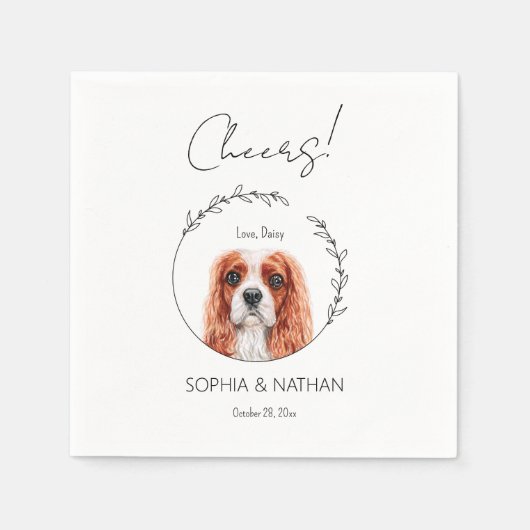 Simple Cavalier Dog Wedding Cocktail Napkins Serviette (Vorderseite)