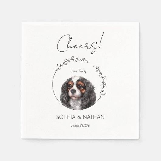 Simple Cavalier Dog Wedding Cocktail Napkins Serviette (Vorderseite)