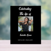 Simple Celebration of Life Funeral Memorial Photo Acrylschild (Neutral)