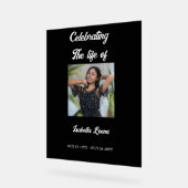 Simple Celebration of Life Funeral Memorial Photo Acrylschild (Winkel)