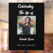 Simple Celebration of Life Funeral Memorial Photo Fensteraufkleber (Blatt 2)