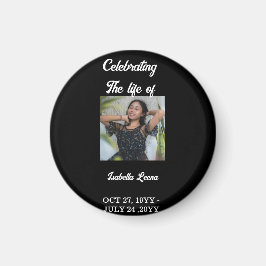Simple Celebration of Life Funeral Memorial Photo Magnet
