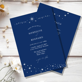 Simple Celestial Elegant Blue Wedding Details and Einladung
