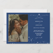 Simple Celestial Elegant Wedding Photo Horizontal Einladung (Vorderseite)