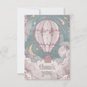 Simple Celestial Hot Air Ballon Dankeskarte