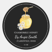Simple Chamomile Infused Honey Label Runder Aufkleber (Vorderseite)