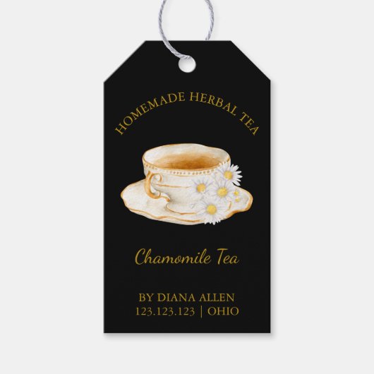 Simple Chamomile Tea Hang Tag Geschenkanhänger (Vorderseite)