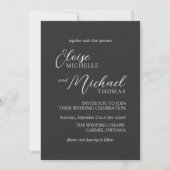 Simple Charcoal Classic Script Wedding Einladung (Vorderseite)